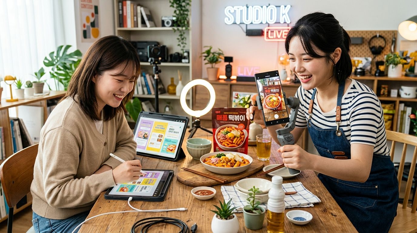 SNS 운영 대행 — 촬영·발행 장면