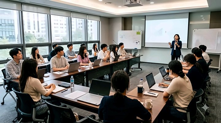 손해보험사 임직원 워크샵 — AI 이미지